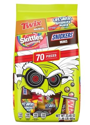 70Ct Snickers, Skittles, Twix &amp; Life Savers Halloween Candy