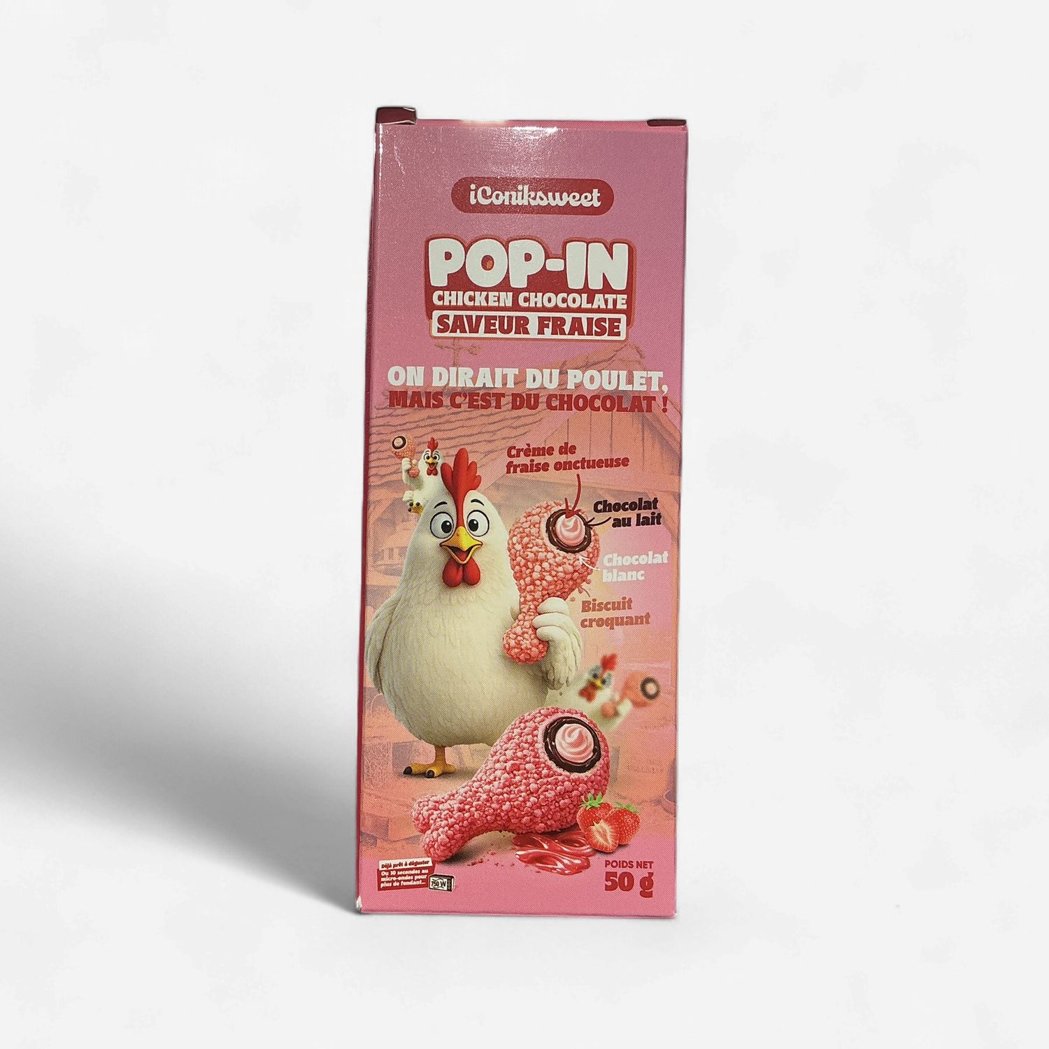 POP-IN Chicken chocolate Strawberry 50gr