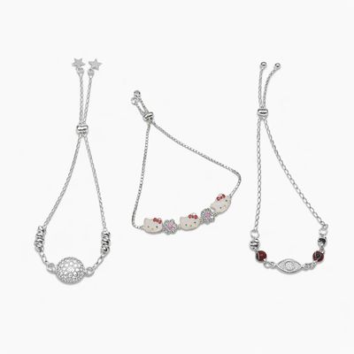 Paquete de 3 Pulseras Ajustables de Plata .925 – Modelos Surtidos