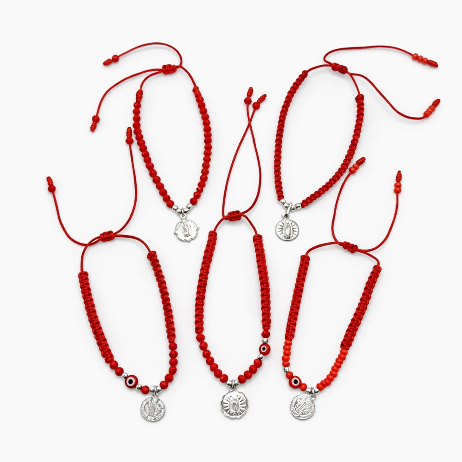 Paquete de 5 Pulseras de Hilo de Plata .925 – Modelos Surtidos