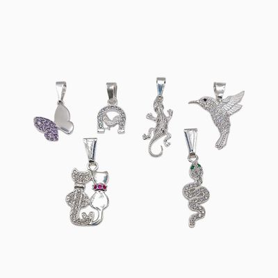 Paquete de 6 Dijes de Plata .925 – Modelos Surtidos
