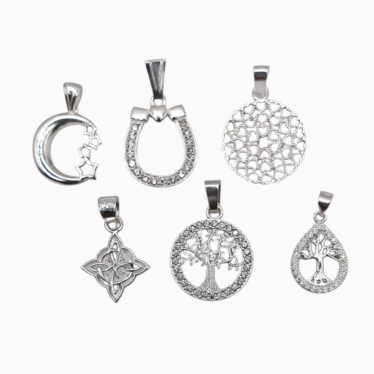 Paquete de 6 Dijes de Plata .925 – Modelos Surtidos