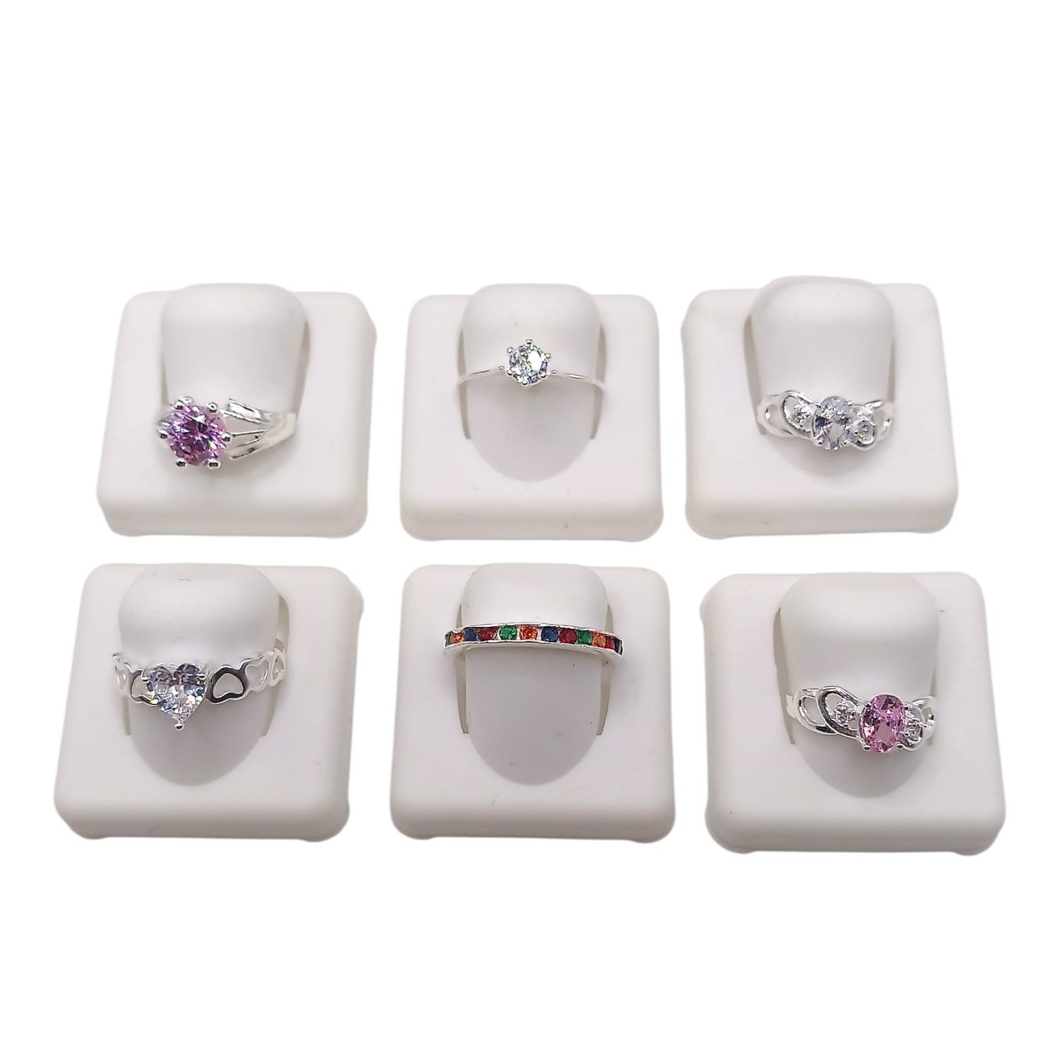 PAQUETE DE 6 ANILLOS , DIFERENTES MEDIDAS Y MODELOS, PLATA .925