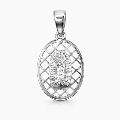 MEDALLA OVALADA  VIRGEN DE GUADALUPE, 1.7 CM, PLATA .925