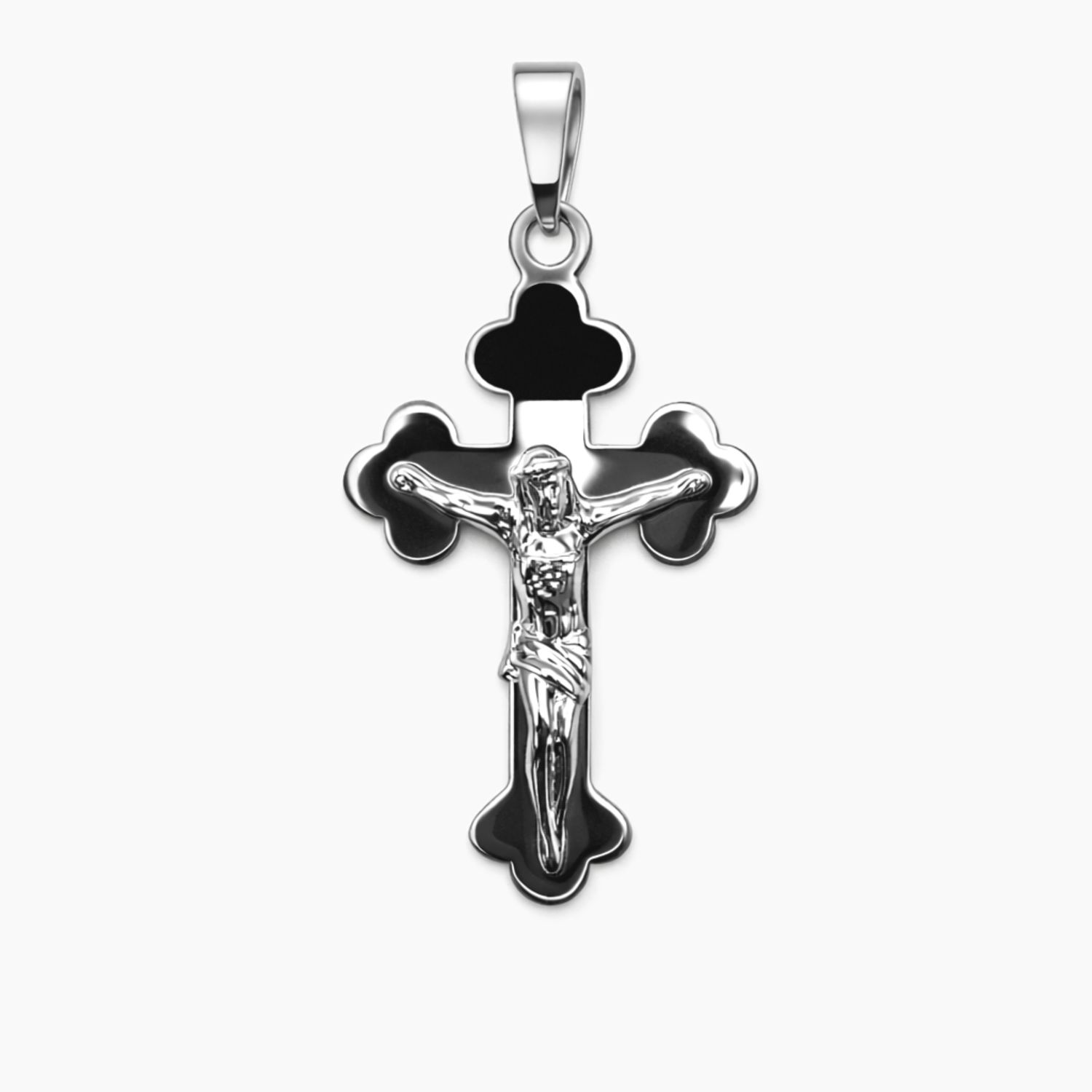 DIJE CRUZ CON CRISTO 4 CM, PLATA .925