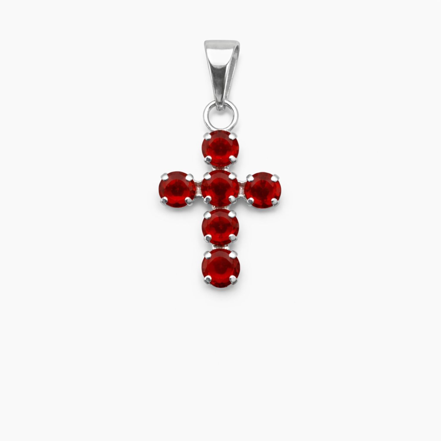 CRUZ CZ ROJA 2.5 CM, PLATA .925