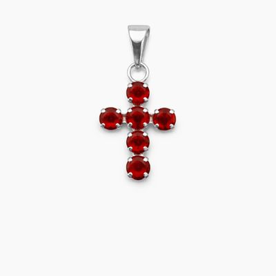 CRUZ CZ ROJA 2.5 CM, PLATA .925
