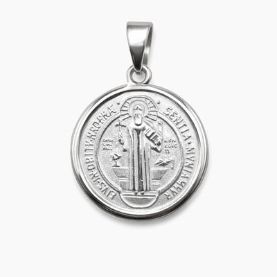 MEDALLA SAN BENITO 2 CM, PLATA .925