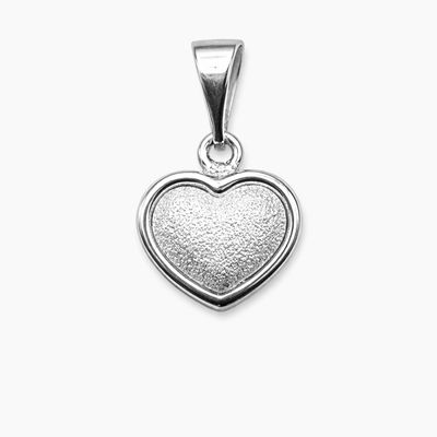 DIJE CORAZON MATEADO,  1.3 CM, PLATA .925