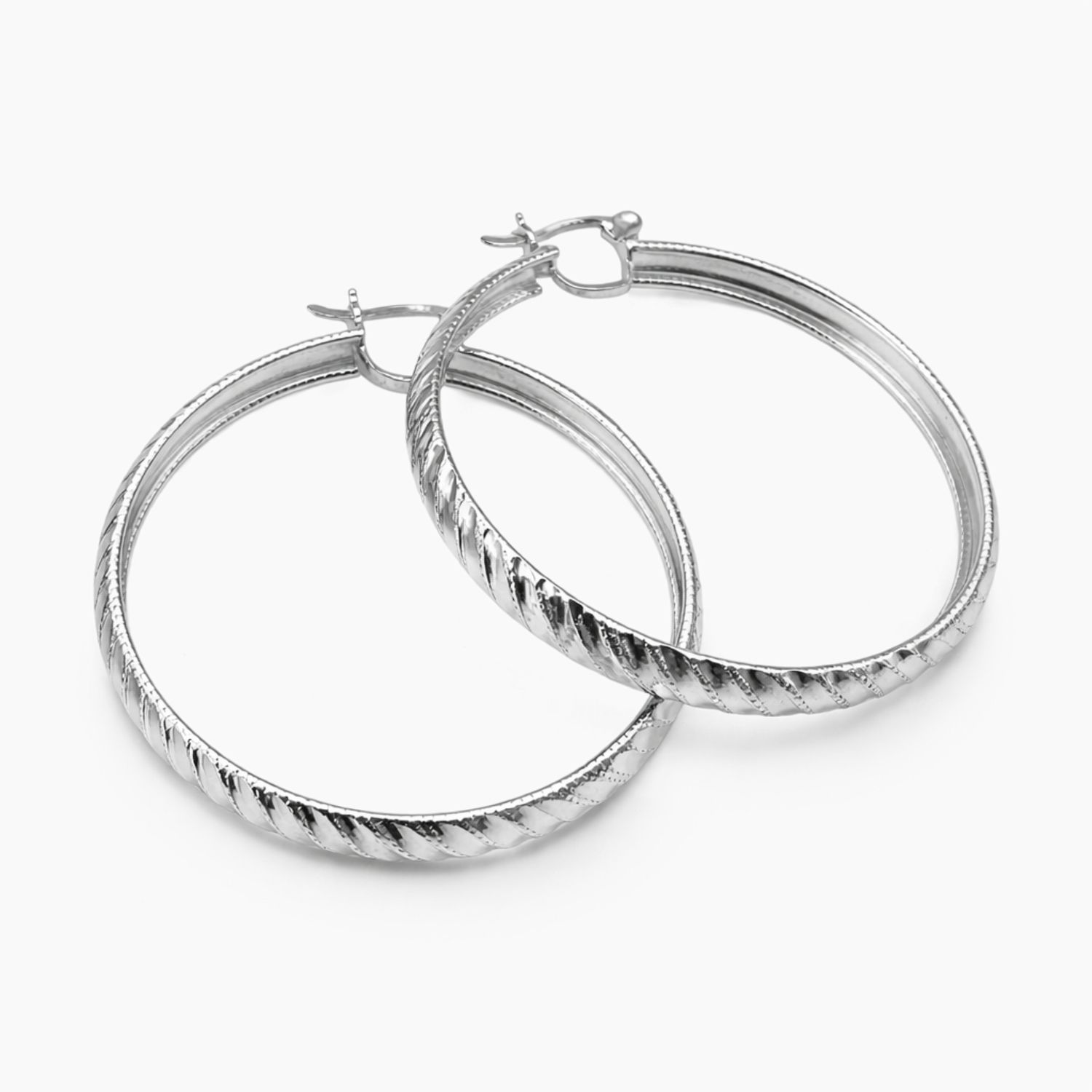 ARRACADA CALADA 5.5 CM, PLATA .925