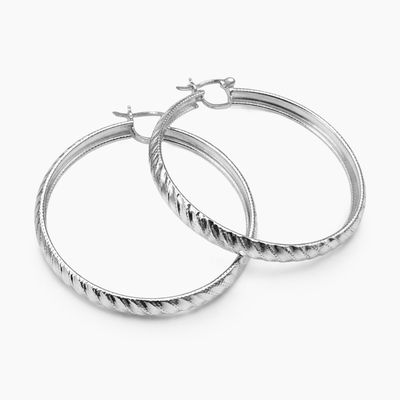 ARRACADA CALADA 5.5 CM, PLATA .925