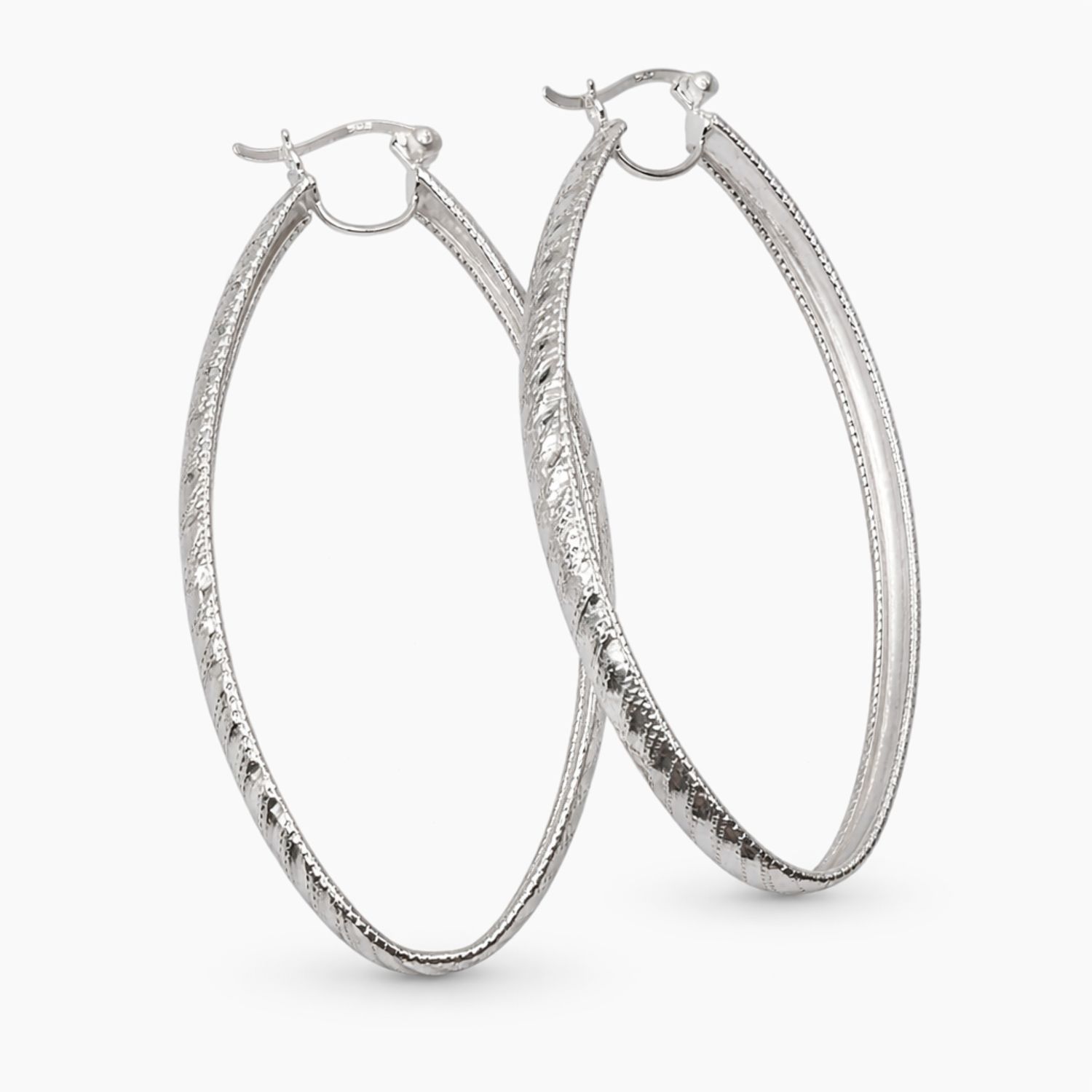 ARRACADA OVALADA 4.5 CM, PLATA .925