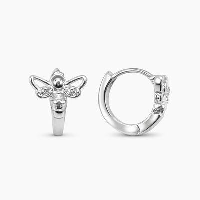 HUGGUI MARIPOSA CON CZ, 1 CM PLATA .925