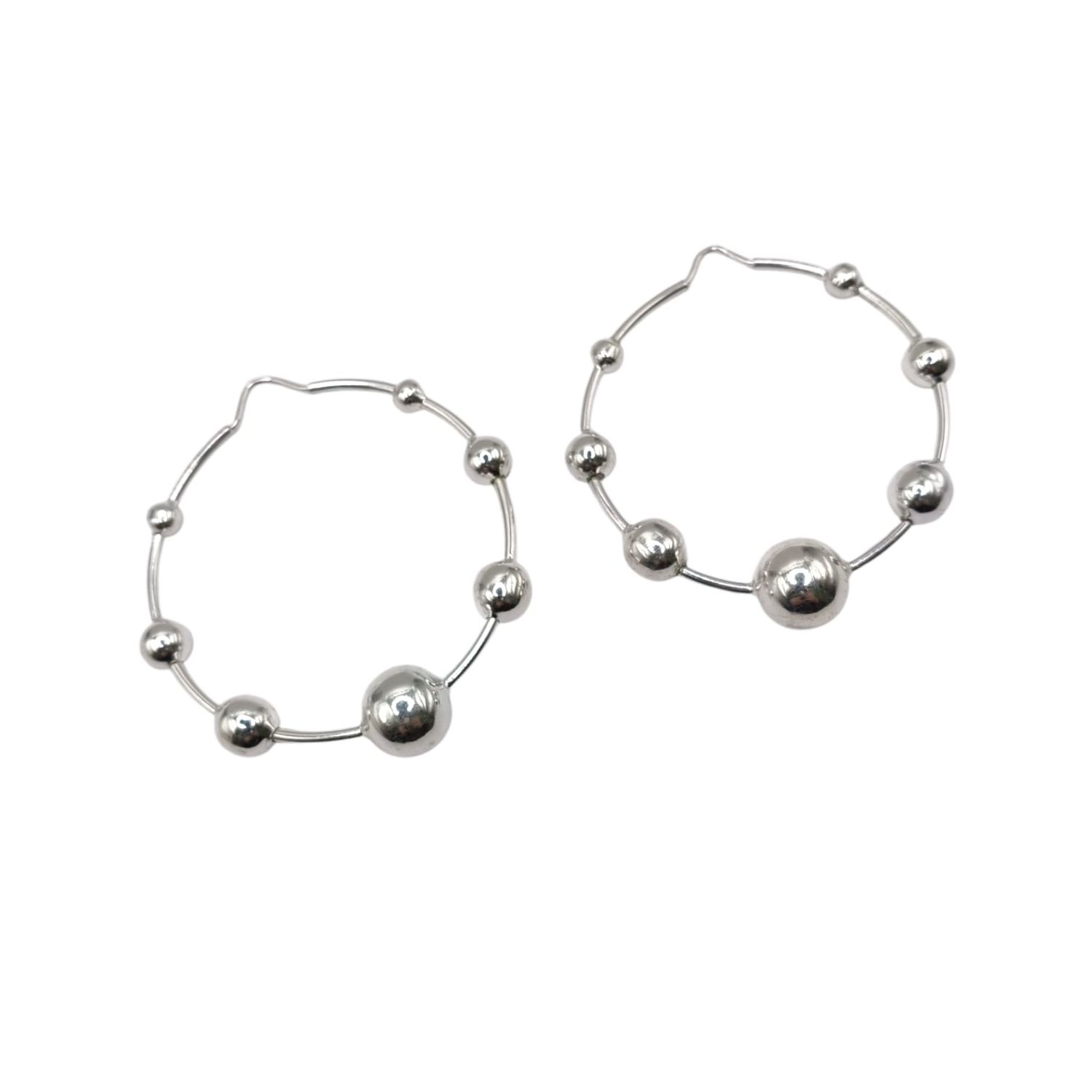 ARRACADA CON BOLAS 5.5 CM, PLATA .925