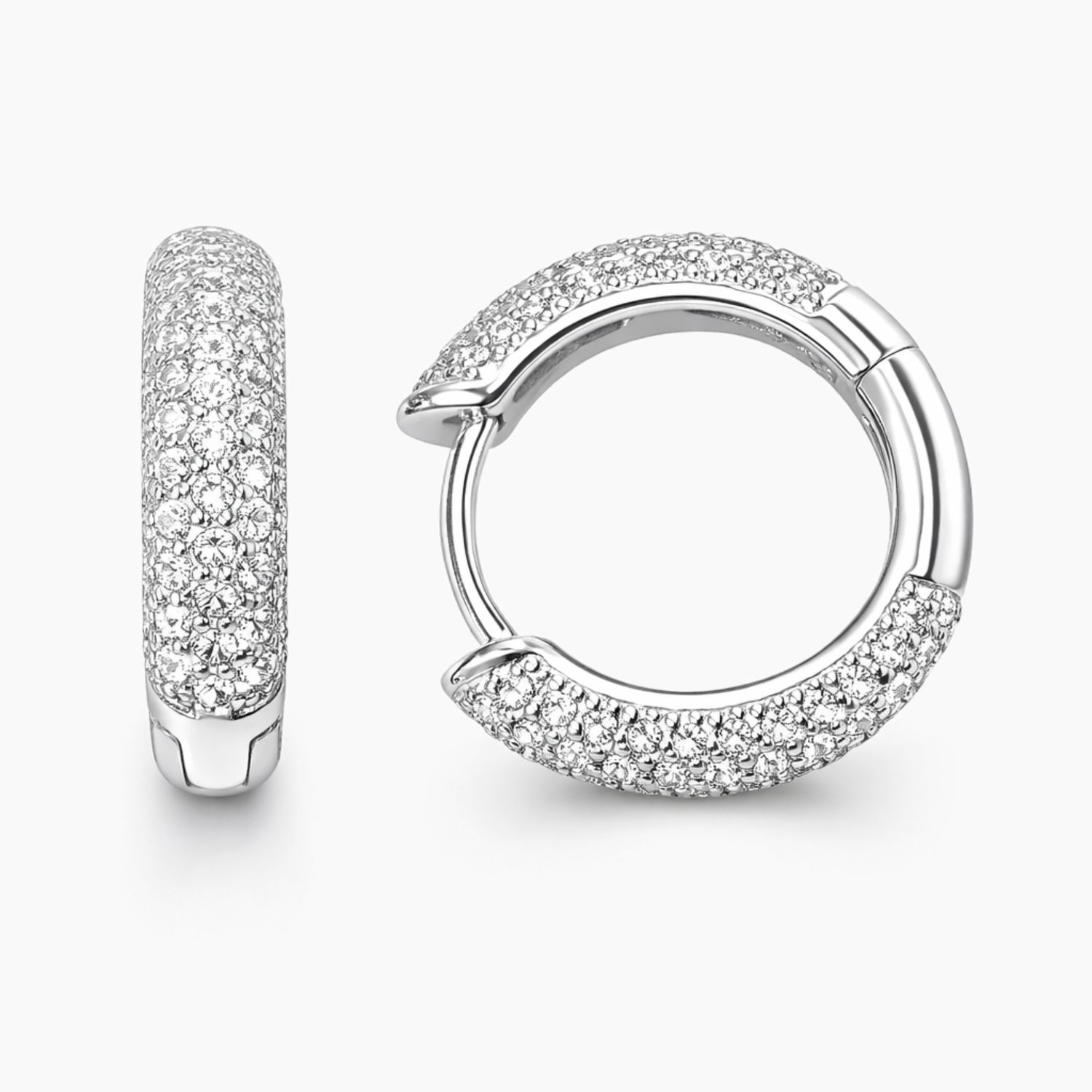 HUGGUI CON CZ 1.5 CM, PLATA .925