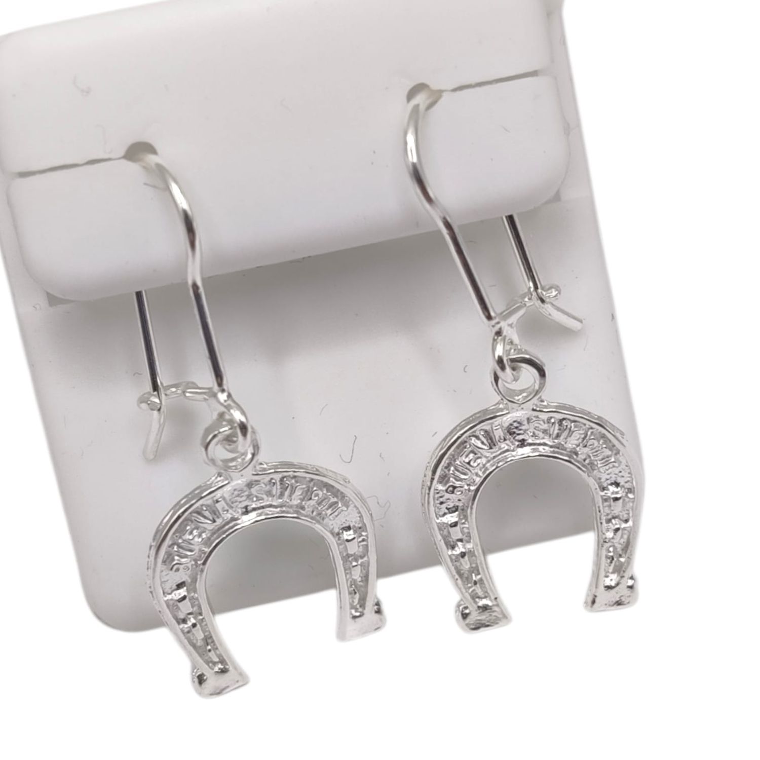 ARETE COLGANTE HERRADURA , 3.5 CM, PLATA .925