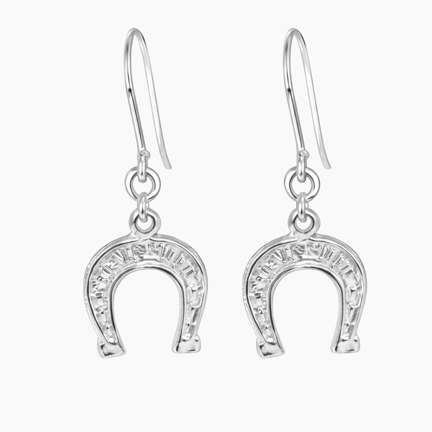 ARETE COLGANTE HERRADURA , 3.5 CM, PLATA .925