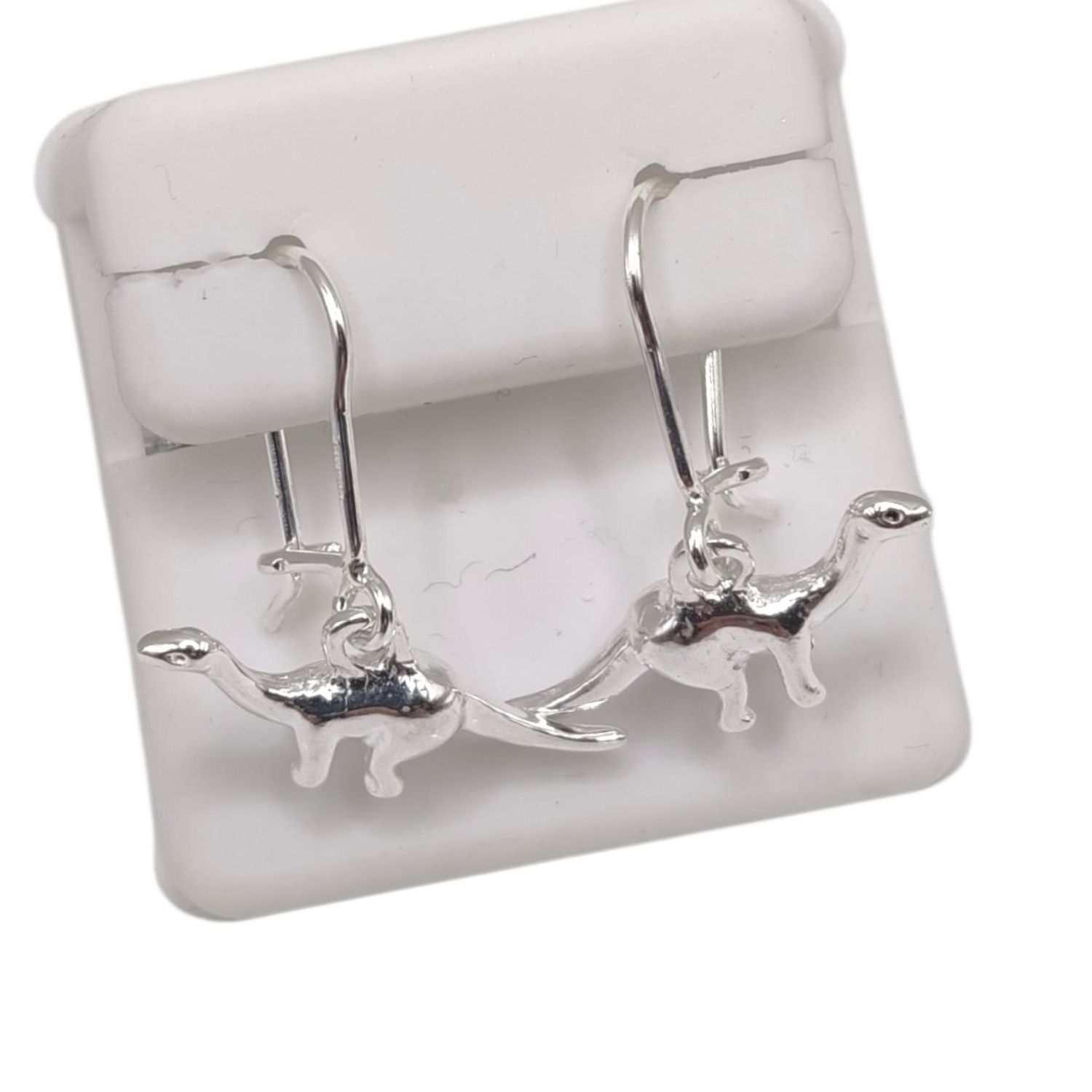 ARETE COLGANTE DINOSAURIO  2.5 CM, PLATA .925