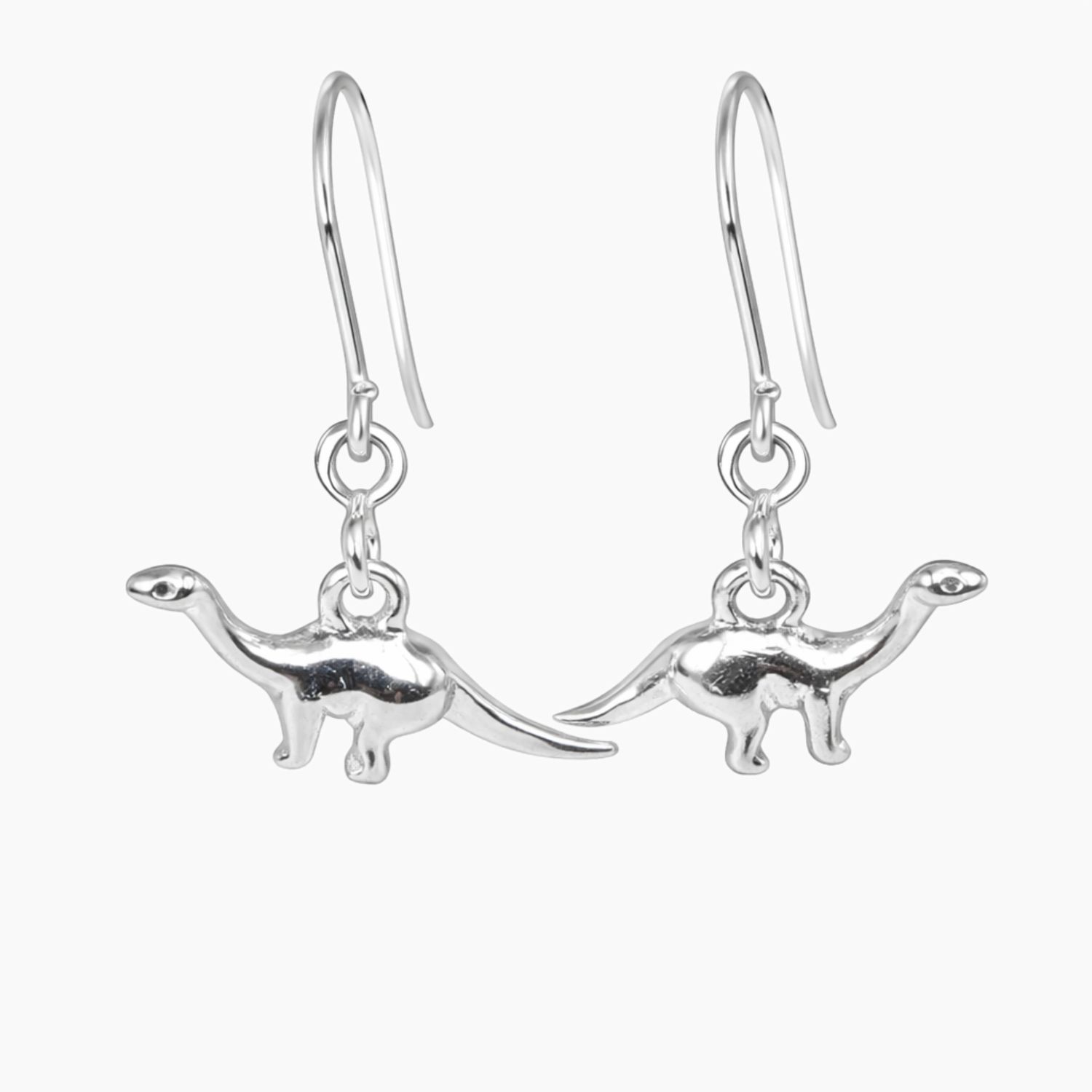 ARETE COLGANTE DINOSAURIO  2.5 CM, PLATA .925