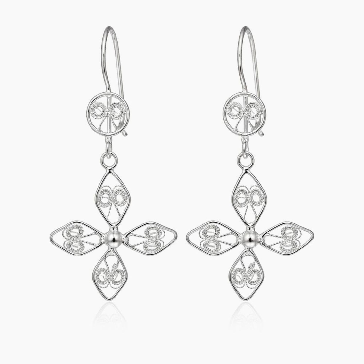 Arete Colgante 4.5 CM  Plata .925