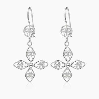 Arete Colgante 4.5 CM  Plata .925