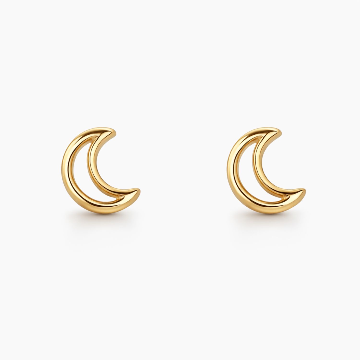 BROQUEL  SILUETA DE LUNA, BROCHE BOLITA, ORO 14K
