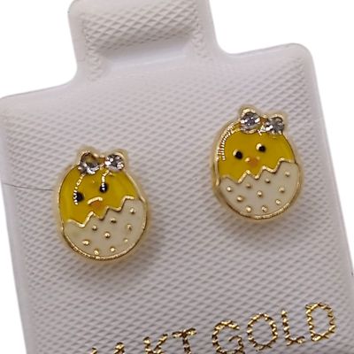 BROQUEL HUEVO ESMALTADO, BROCHE BOLITA, ORO 14K