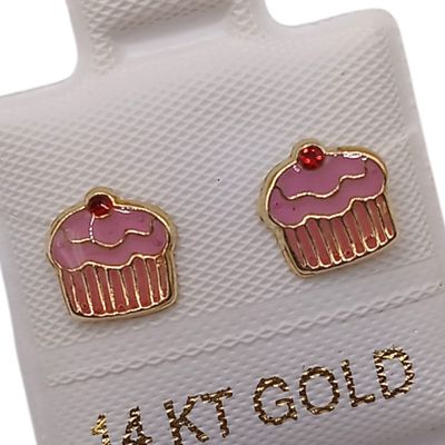 BROQUEL MUFIN FRESA ESMALTADO, 14 K