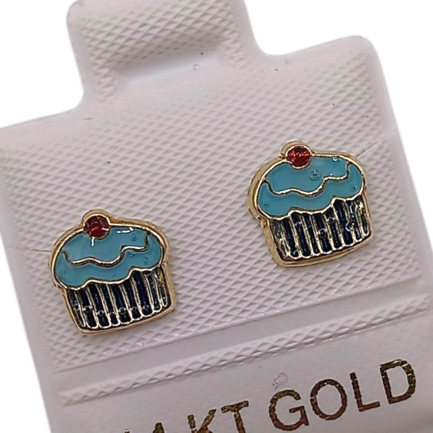 BROQUEL MUFIN ZARZAMORA , ESMALTADO, ORO 14K