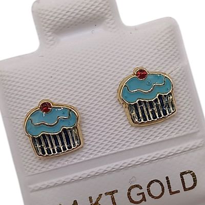 BROQUEL MUFIN ZARZAMORA , ESMALTADO, ORO 14K