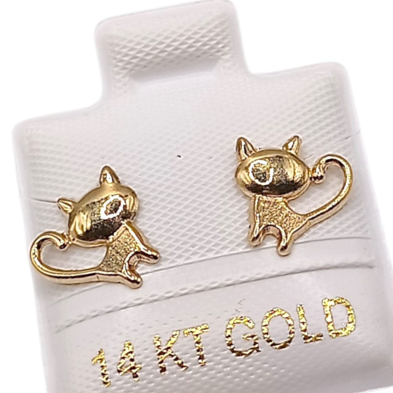 BROQUEL GATITO, BROCHE BOLITA, ORO 14K