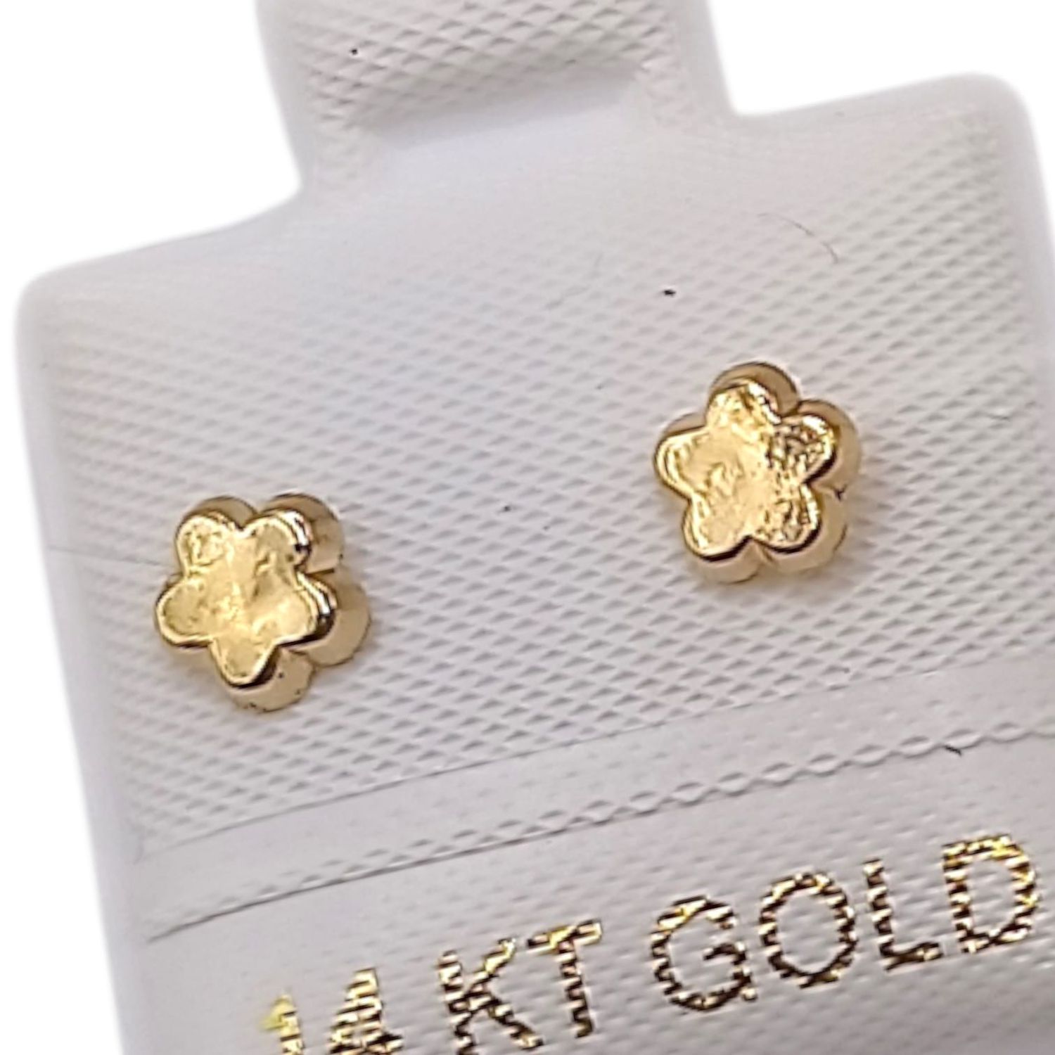 BROQUEL FLORECITA LISA, BROCHE BOLITA, ORO 14K