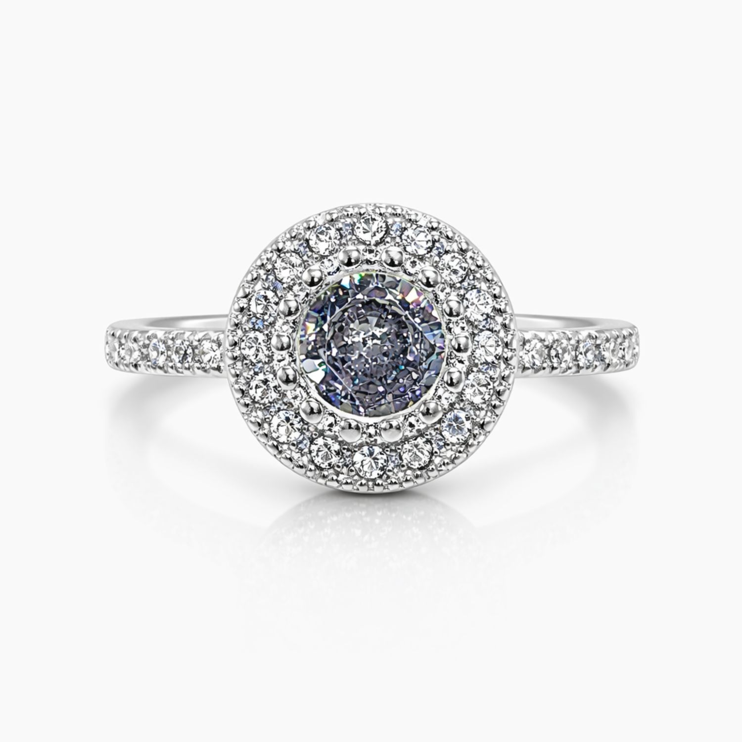 ANILLO CON MINI CZ # 6, PLATA .925