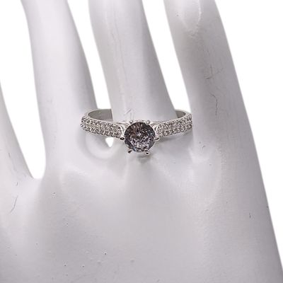 ANILLO SOLITARIO CON MINI CZ # 10.5, PLATA .925