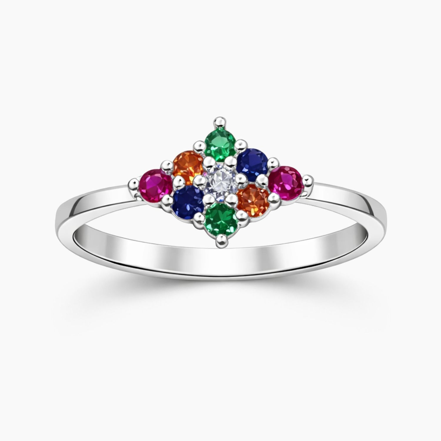 ANILLO CZ MULTICOLOR # 6.5, PLATA .925