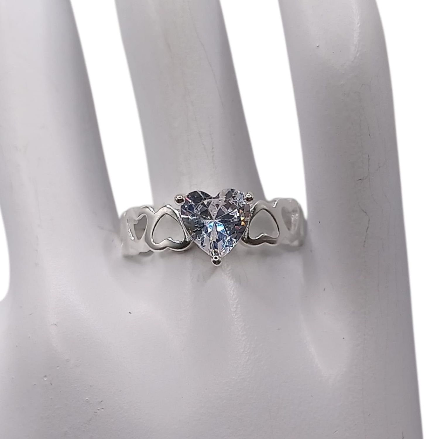 ANILLO CORAZONES # 7, PLATA .925