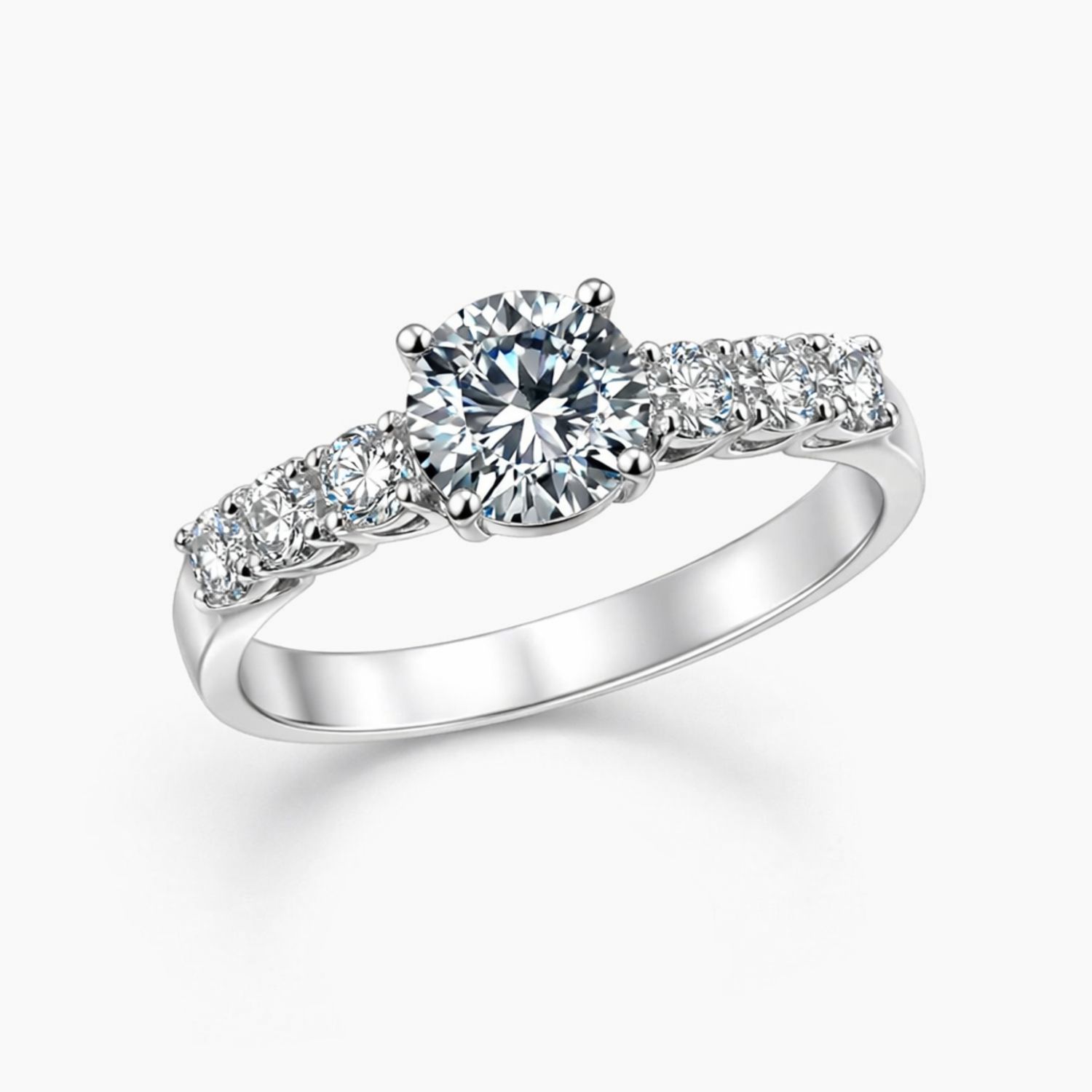 ANILLO SOLITARIO CON CZ # 8, PLATA .925