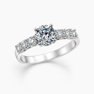 ANILLO SOLITARIO CON CZ # 8, PLATA .925