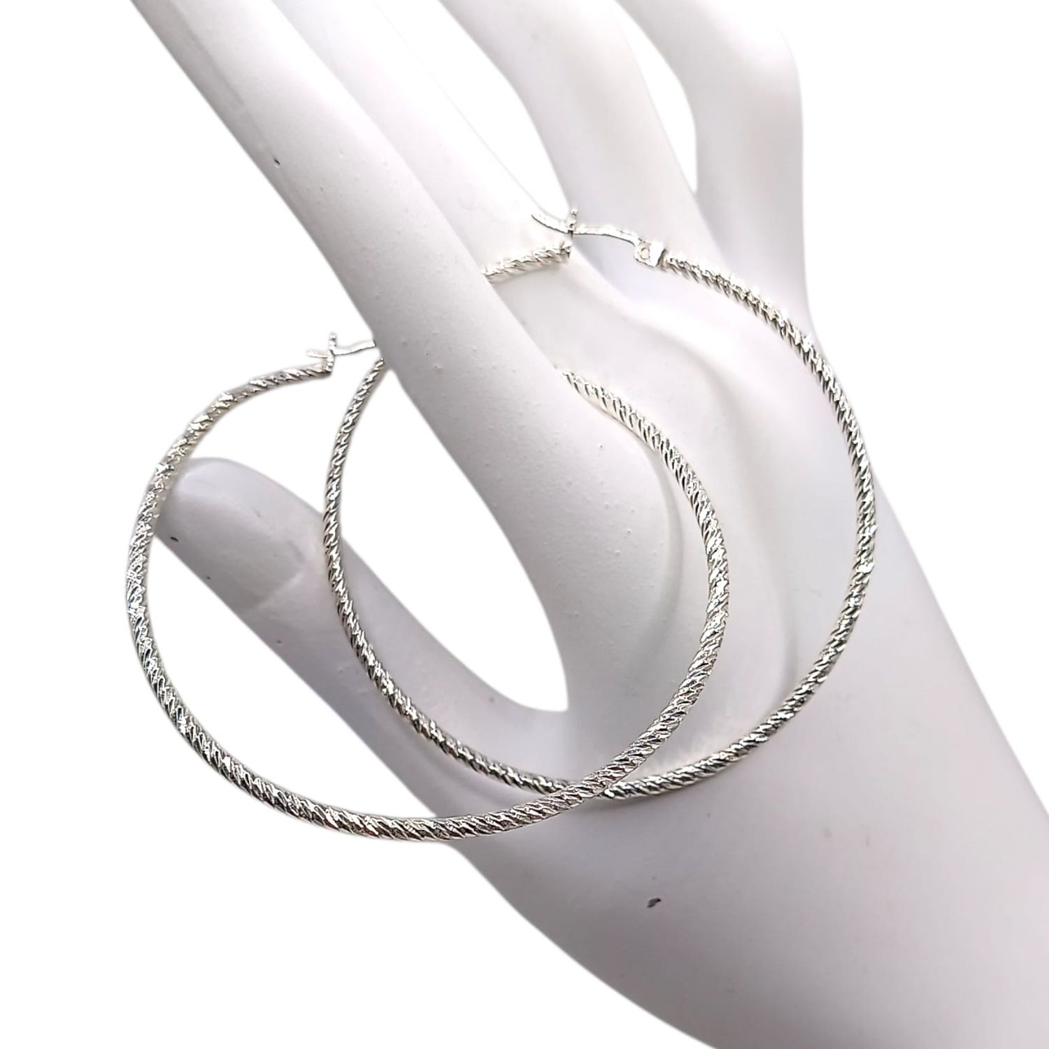 ARRACADA SOGA 5 CM, PLATA .925