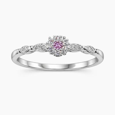 ANILLO CON CZ ROSA # 8.5 , PLATA .925