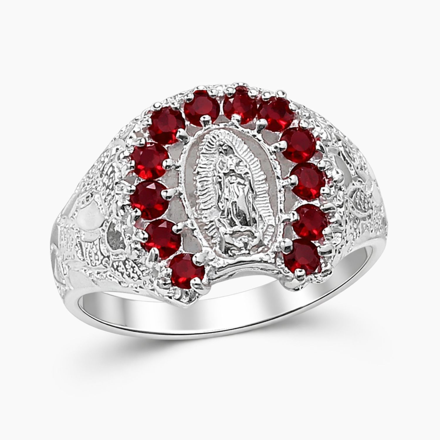 ANILLO VIRGEN DE GPECZ ROJA # 8.5, PLATA .925