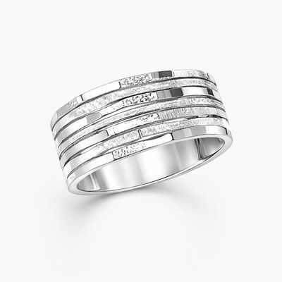 ANILLO SEMANARIO FACETADO # 7.5, PLATA .925