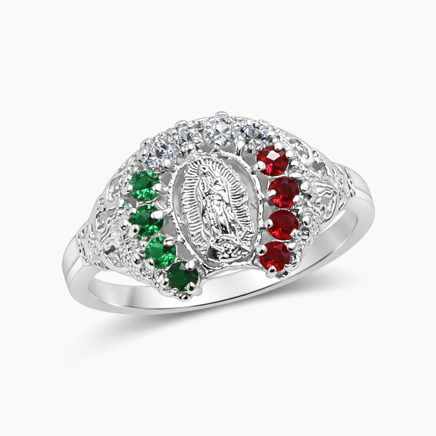 ANILLO VIRGEN DE GPE # 8.5, PLATA .925