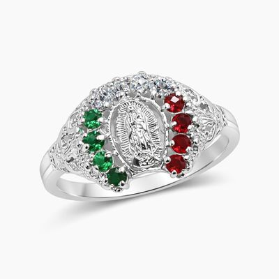 ANILLO VIRGEN DE GPE # 8.5, PLATA .925