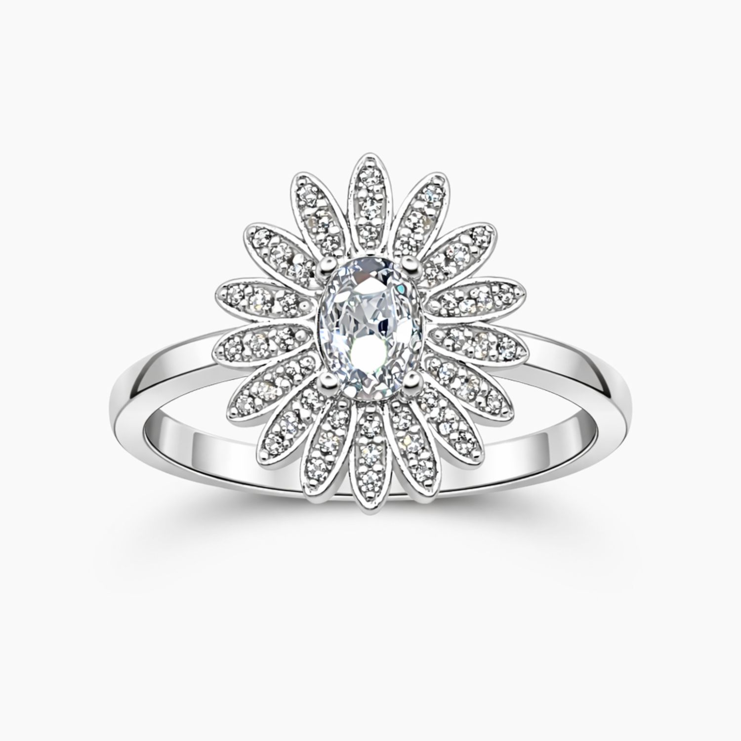 ANILLO FLOR # 8.5, PLATA .925