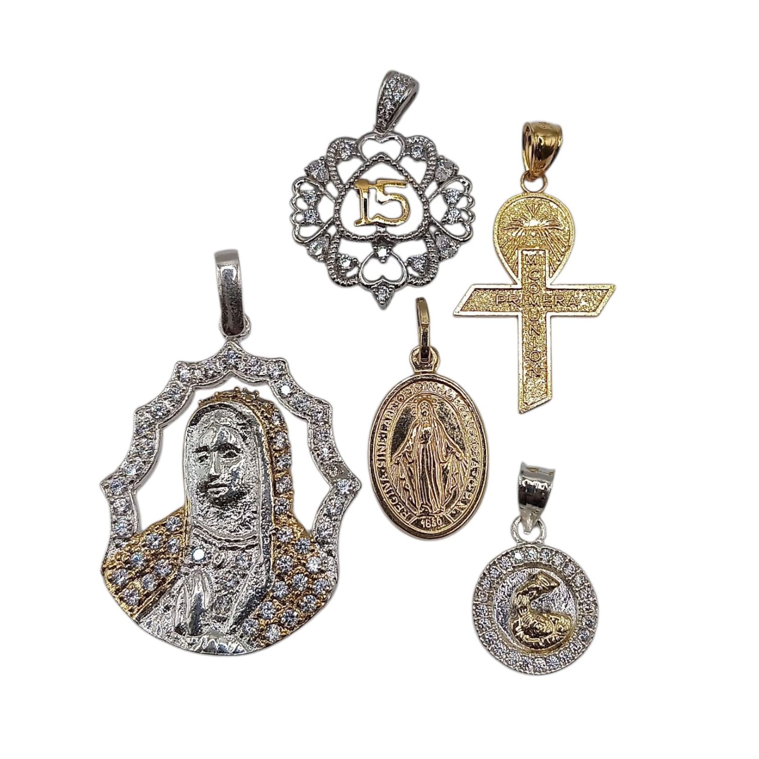 PAQUETE DE DIFERENTES DIJES, PLATA .925