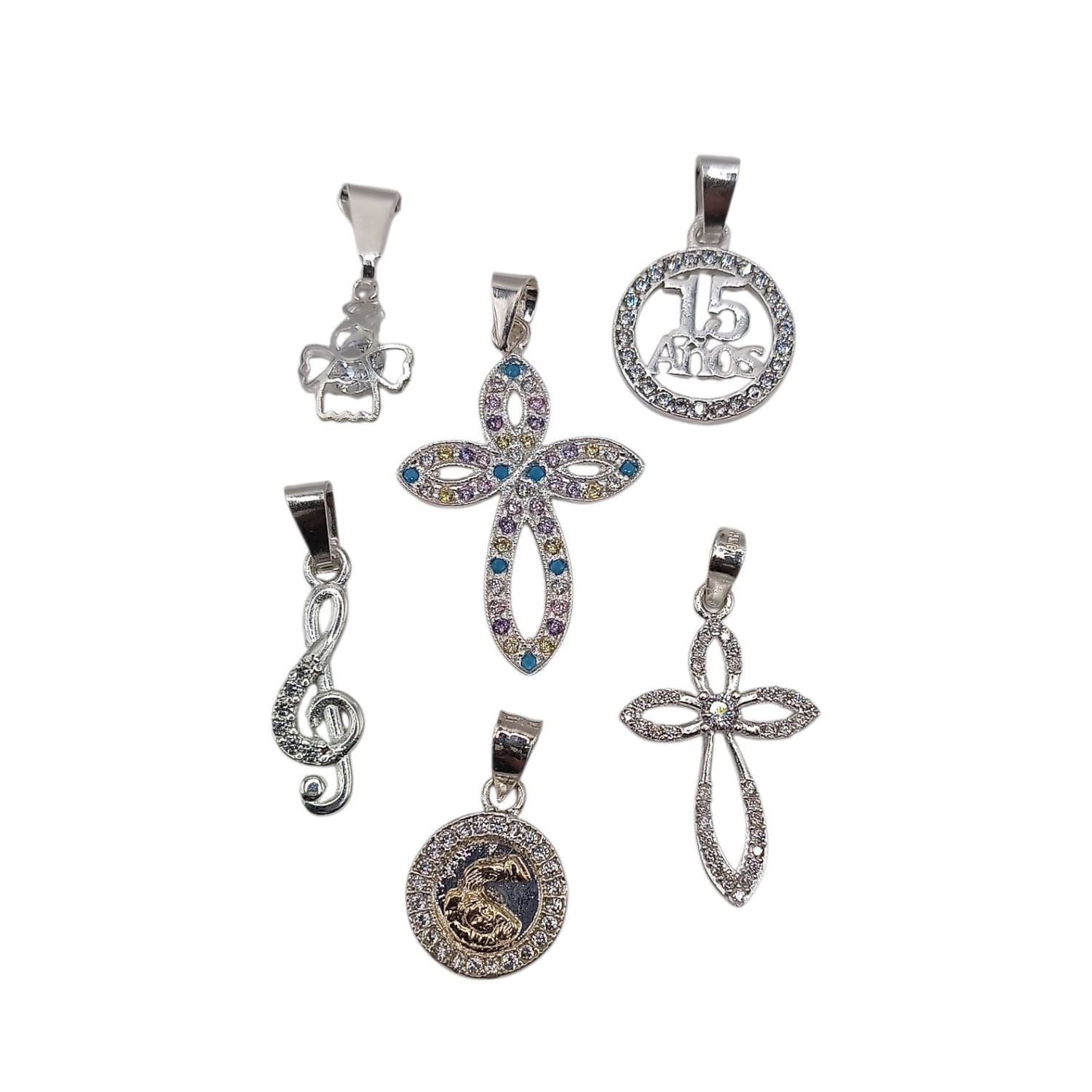 PAQUETE DE 6 DIJES, PLATA .925