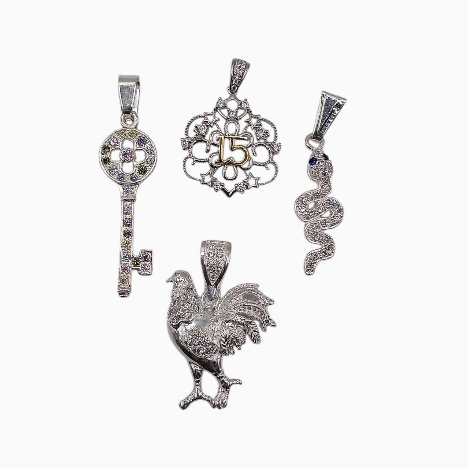 PAQUETE DE DIJES VARIOS, PLATA .925