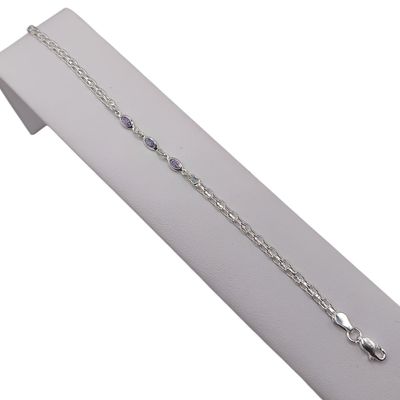 PULSERA CON CZ  7.5", PLATA .925