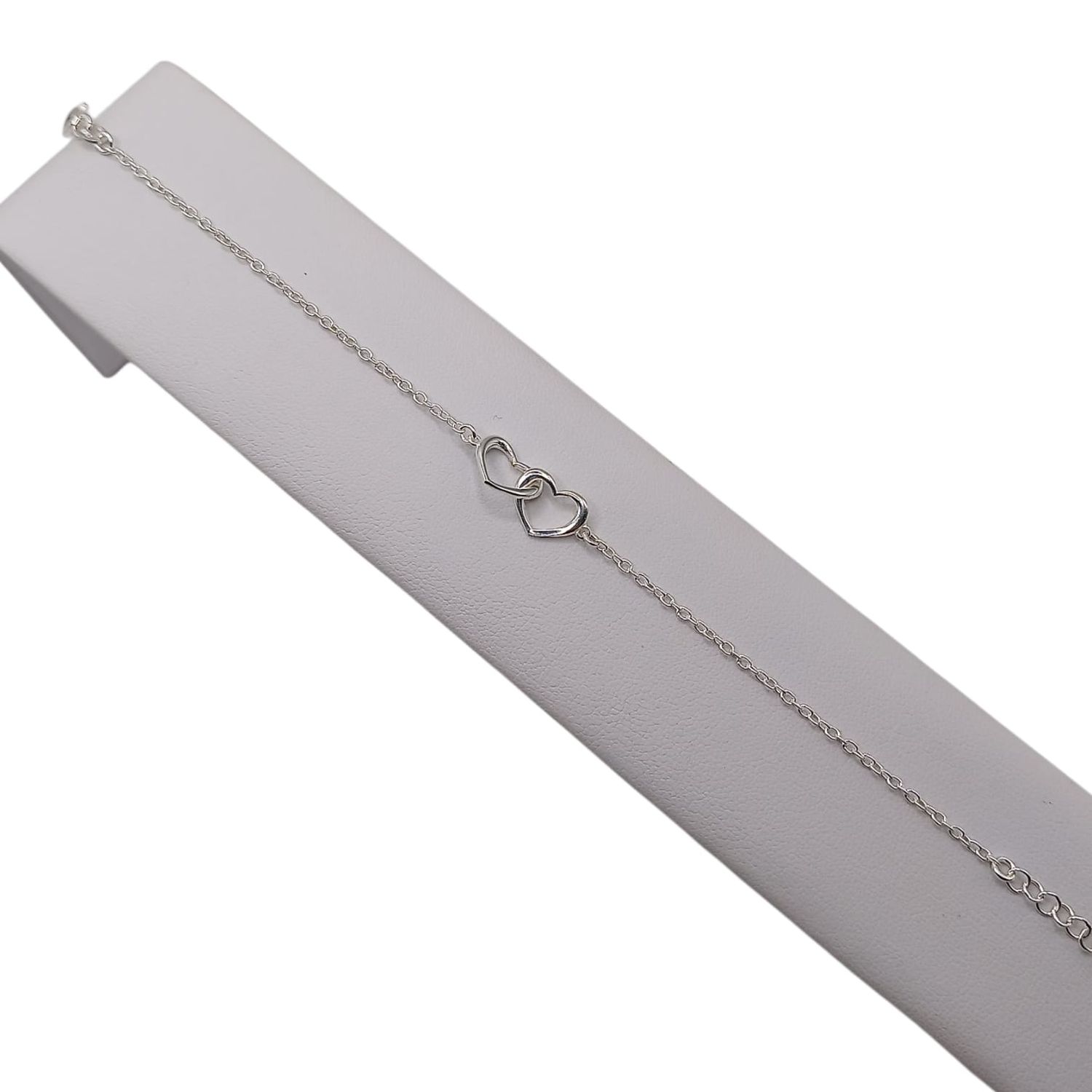 PULSERA CORAZONES  7.5", PLATA .925